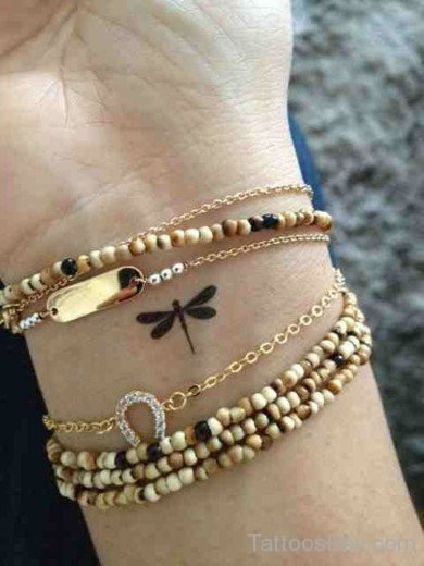Small  Dragonfly Tattoo On Wrist-Tb1285