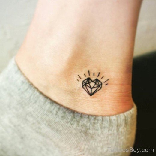 Small Heart-Shaped Diamond Tattoo-TB1138