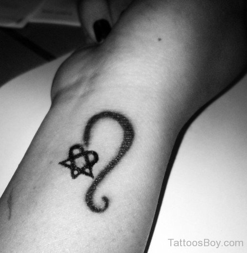 Small Heartagram Tattoo On Wrist-TB1090