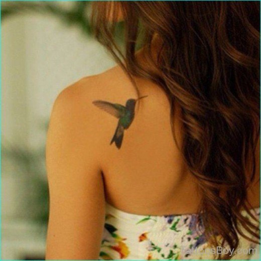 Small Hummingbird Tattoo On Back-TB1147