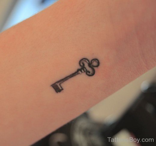 Small Key Tattoo On Wrist-TB1153