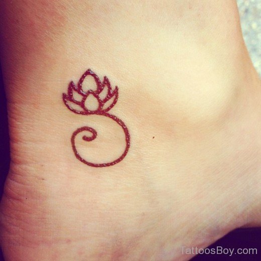 Small Lotus Tattoo On Ankle-TB1112