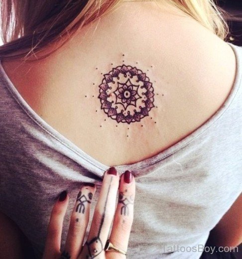 Small Mandala Tattoo On Back-TB157