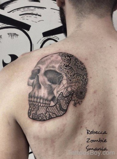 Small Skull Tattoo On Back-TB1240