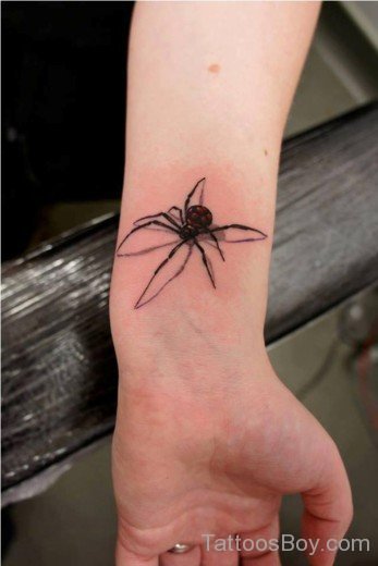 Spider Tattoo Design On wrist-TB1080