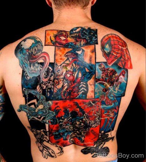 Spiderman Tattoo On Back-Tb1137