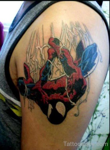 Spiderman Tattoo On Shoulder-Tb1139
