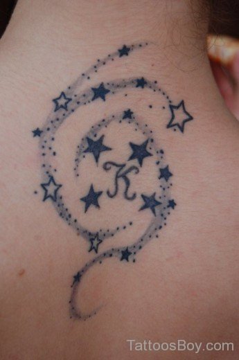 Star Tattoo Design On Nape-Tb137