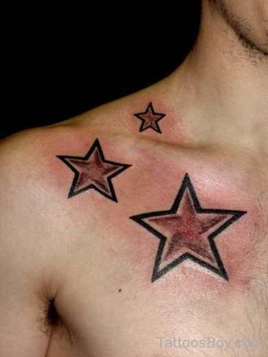 Star Tattoo On Chest-Tb143