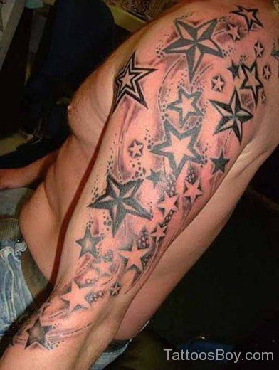 Star Tattoo On Half Sleeve-Tb145