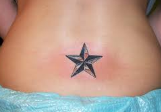 Star Tattoo On Lower Back-TB175