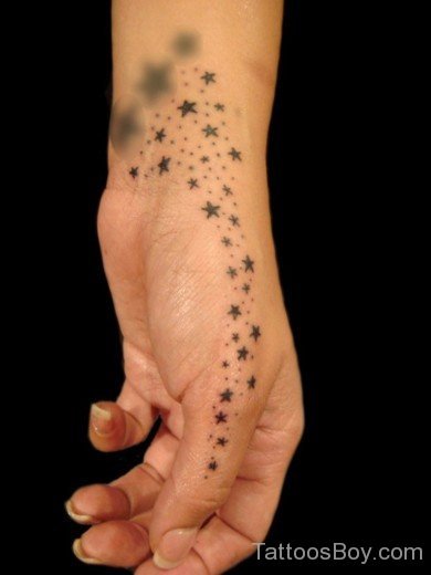 Stars Tattoo Design On Finger-AWl1091