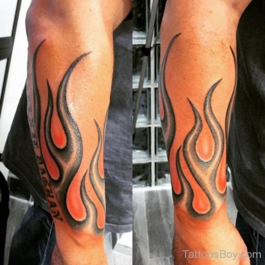 Stylish Flame Tattoo On Arm-TB1098