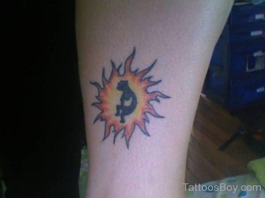 Sun And Kokopelli Tattoo-TB167