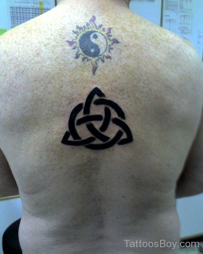 Sun And knot Tattoo On Back-TB1121