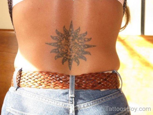 Sun Tattoo On LOwer BAck-TB165