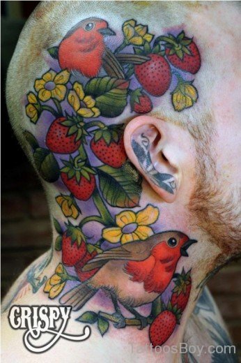 Sweet Birds And Fruit Tattoo Design-TB135