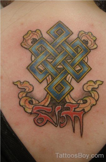 Tibetan  Knot Tattoo On Back-TB117