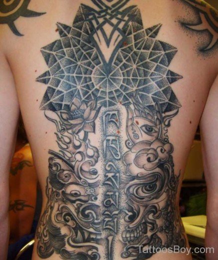 Tibetan Tattoo On Back-TB134