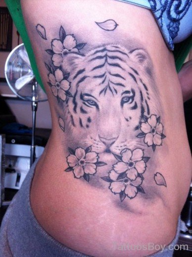 Tiger Tattoo On Rib-TB1091
