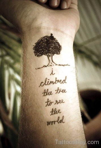 Tree And Wording Tattoo-TB1087