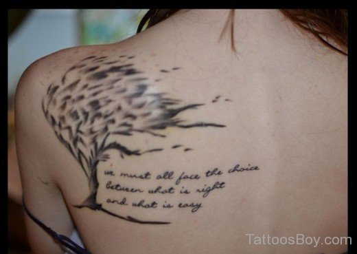 Tree And Wording Tattoo-TB167