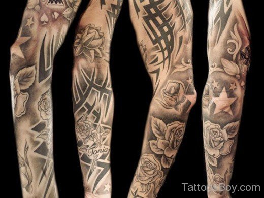 Tribal Art Tattoo On Full Sleeve-TB187