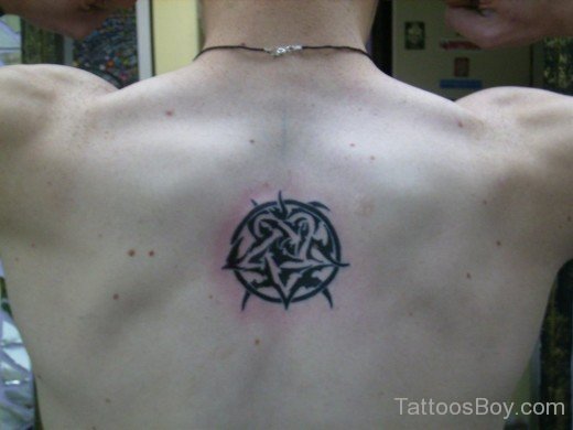 Tribal Heartagram Tattoo On Back-TB1096