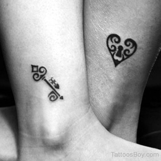 Tribal Key Tattoo On Ankle-TB1161