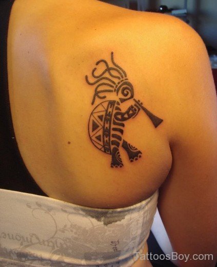 Tribal Kokopelli Tattoo On Back-TB171