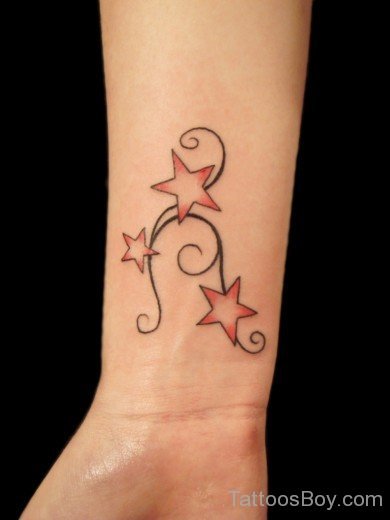 Tribal Star Tattoo On Wrist-Tb155