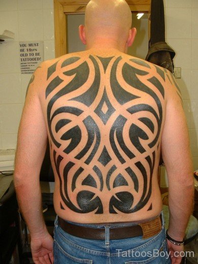 Tribal Tattoo On Full Back-TB170