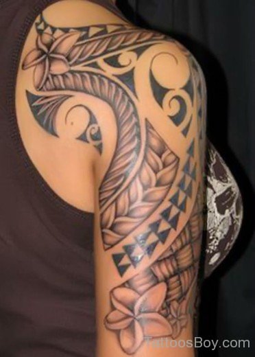 Tribal Tattoo On Half Sleeve-TB1097