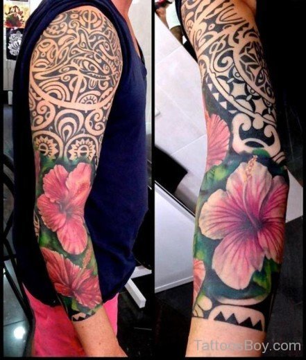 Tribal Tattoo On Half Sleeve-TB12146