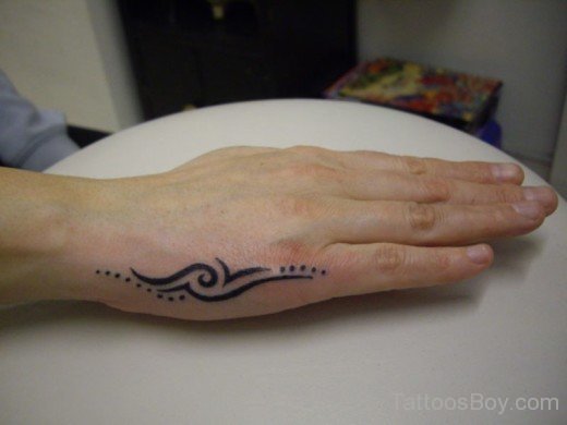 Tribal Tattoo On Hand-TB1090
