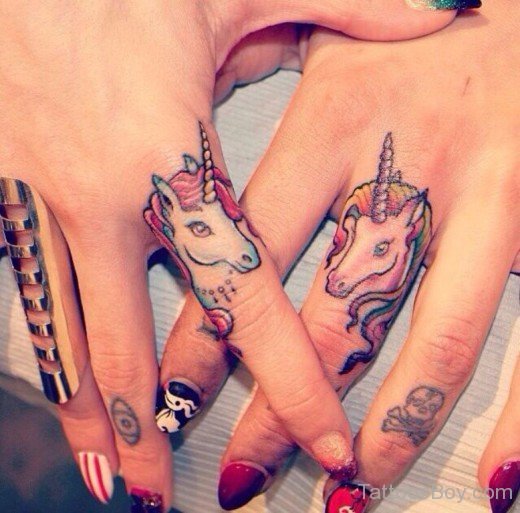 Unicorn Finger Tattoo-AWl1100