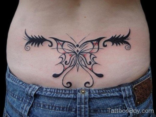 Unique Butterfly Tattoo On Lower Back-TB188