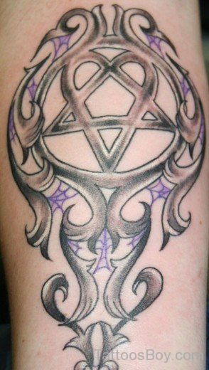 Unique Heartagram Tattoo-TB1097