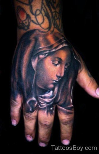 Virgin Mary Hand Tattoo-TB1093