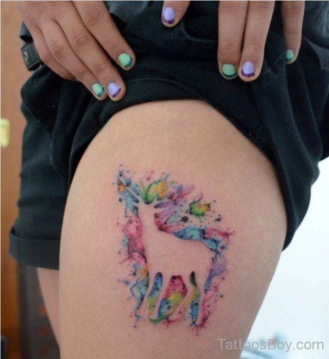Watercolor Deer Tattoo-TB0134