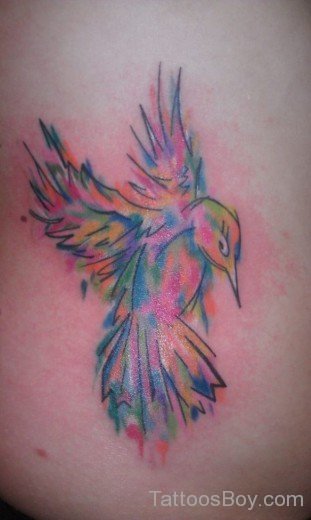 Watercolor  Hummingbird Tattoo-TB1158