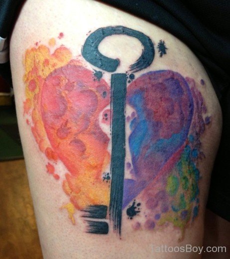 Watercolor  Key Tattoo-TB1164