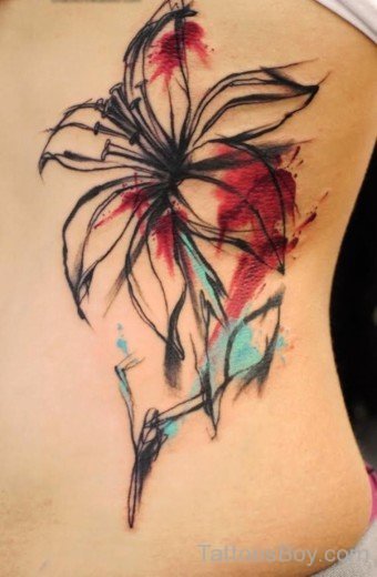 Watercolor  Lily Tattoo-TB12148