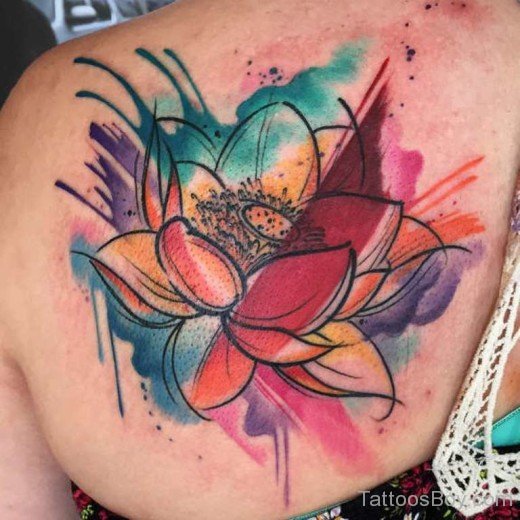Watercolor Lotus Tattoo-TB1118