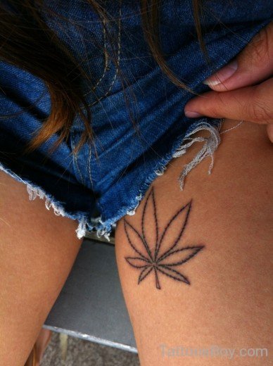 Weed Leaf Tattoo-Tb195