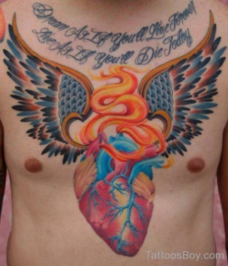 Wings Tattoo On Chest-TB1108