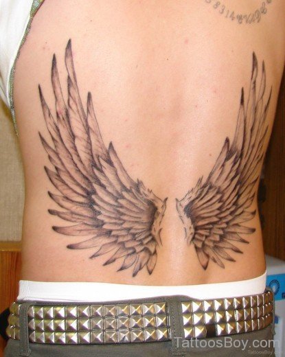 Wings Tattoo On Lower Back-TB192