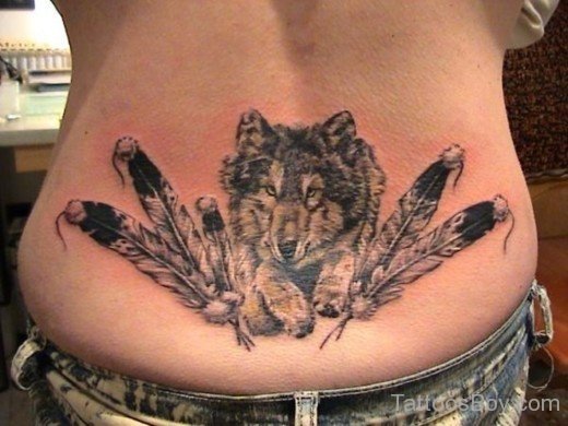 Wolf Tattoo On Lower Back-TB194
