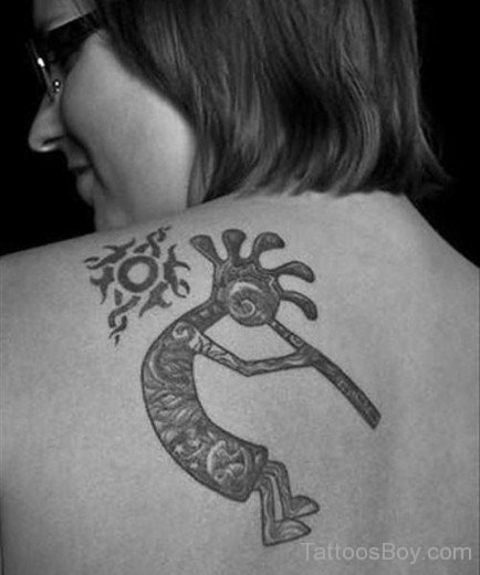 Wonderful Kokopelli Tattoo On Back-TB176