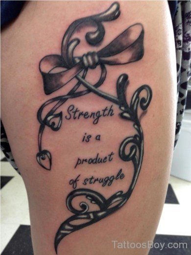 Wording  And Bow Tattoo-TB0157
